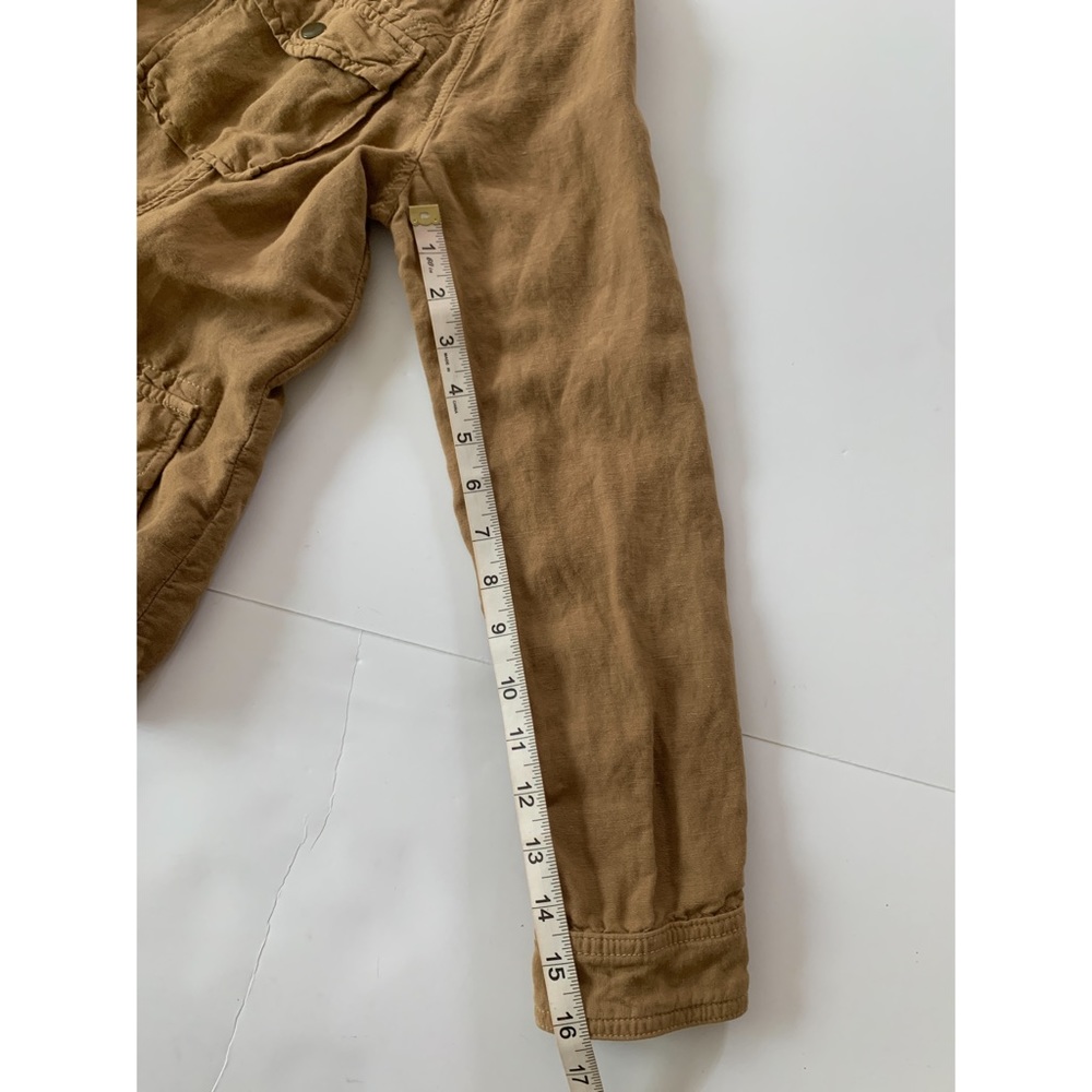 Lucky Brand Live In Love Lightweight Linen Blend Military Style Jacket Size M - Picture 10 of 12